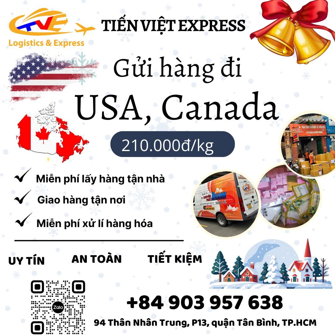 Gửi hàng đi USA, Canada - Tiến Việt Express